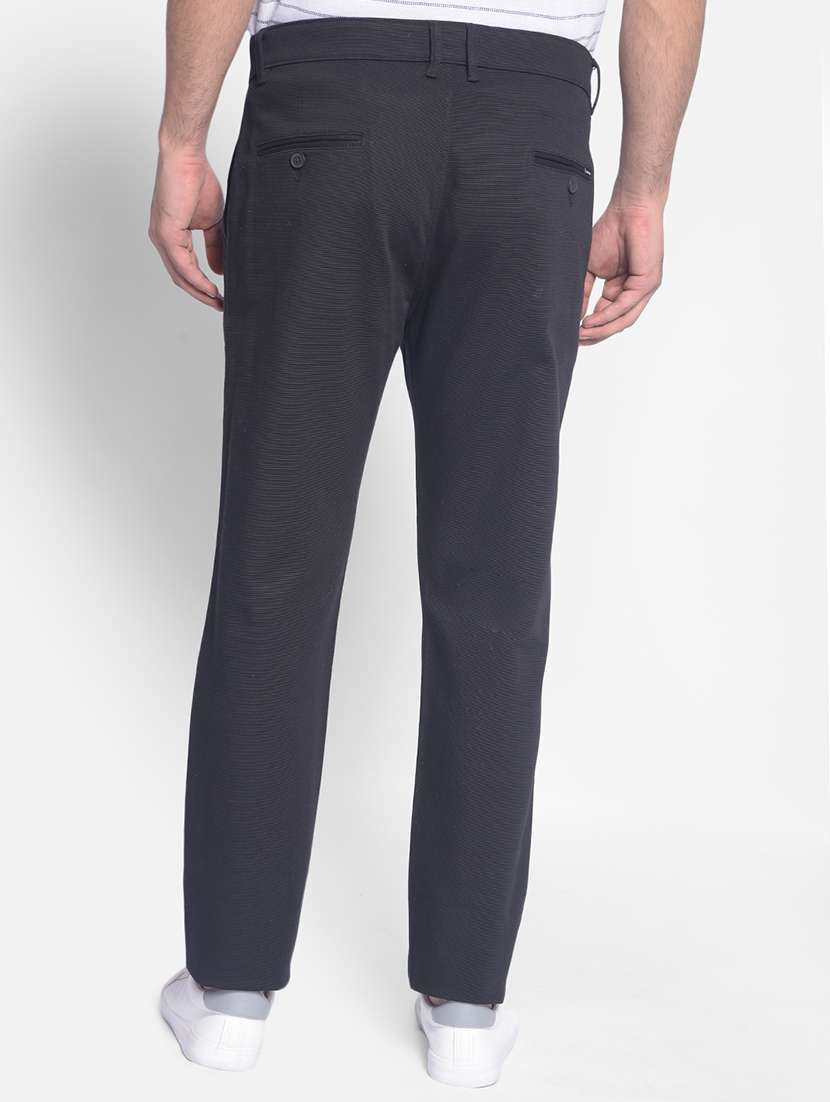 men's black flat front casual trouser - 20449351 -  Standard Image - 3