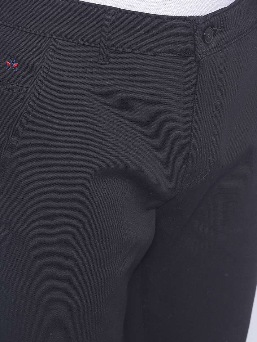 men's black flat front casual trouser - 20449351 -  Standard Image - 5