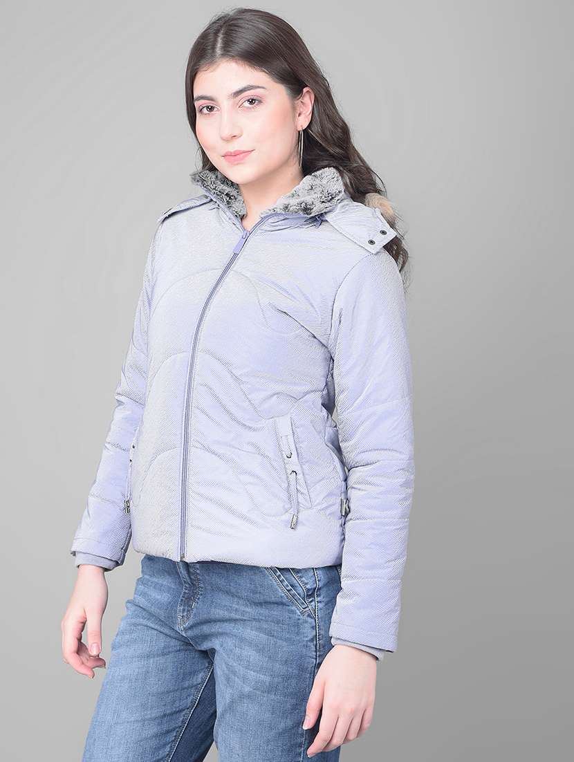 women solid long sleeve quilted jacket 