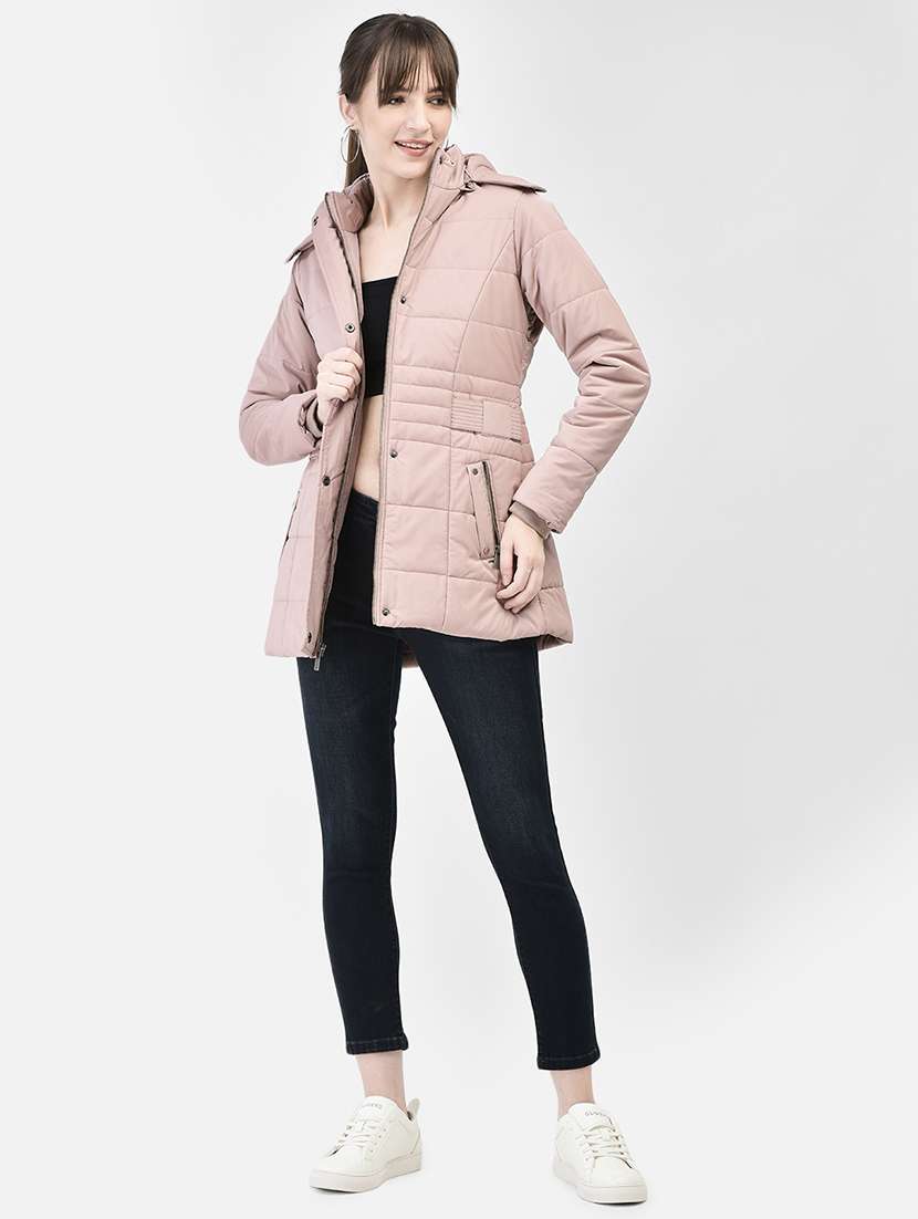 women dusty pink polyester quilted & padded jacket - 20449385 - Standard Image - 5