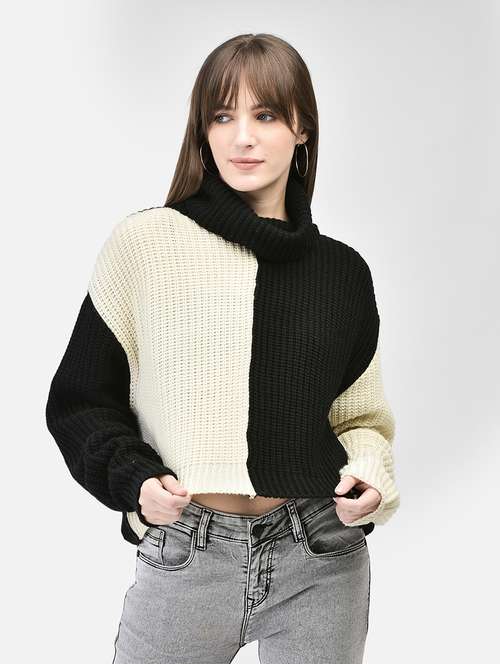 women color block multi colored acrylic pullover - 20449418 -  Standard Image - 0