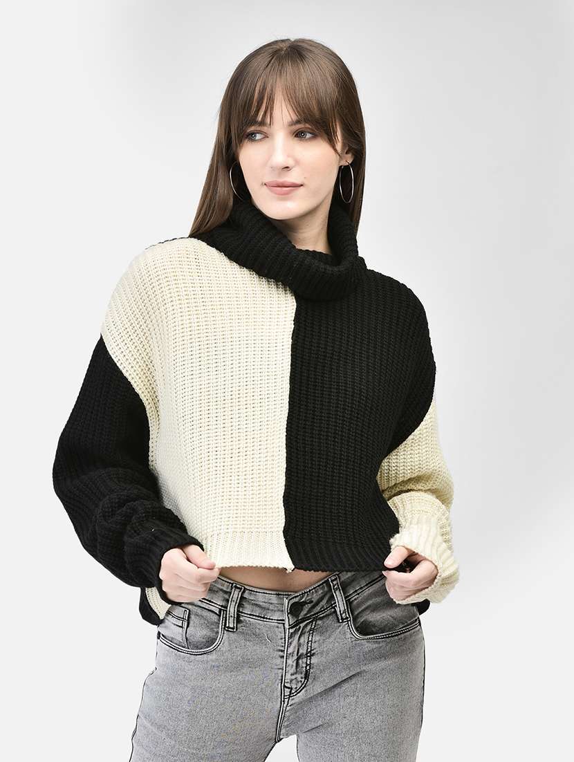 women color block multi colored acrylic pullover - 20449418 -  Zoom Image - 0