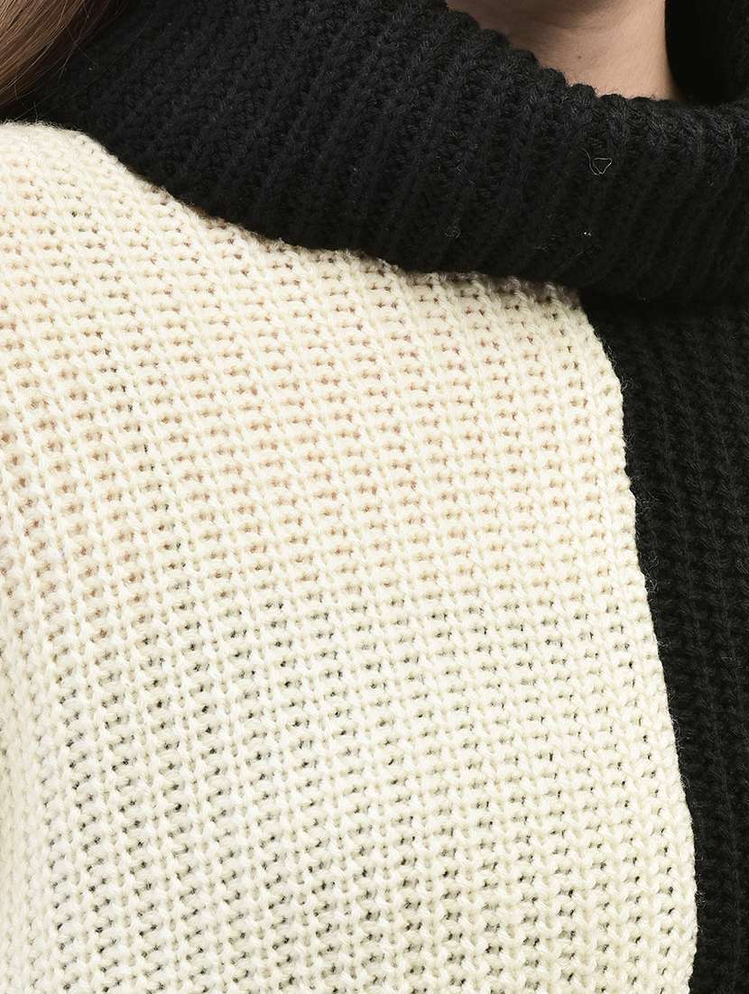 women color block multi colored acrylic pullover - 20449418 - Standard Image - 5