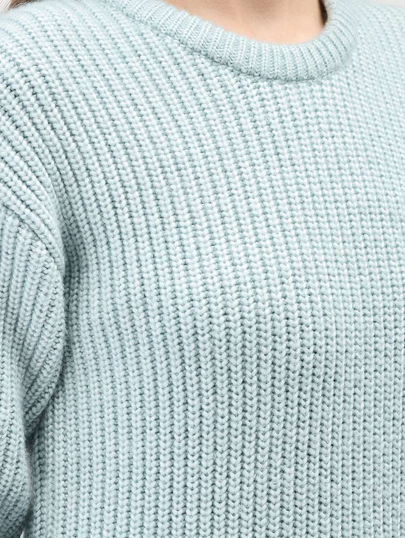 women self designed purist blue polyester pullover - 20449420 -  Standard Image - 5