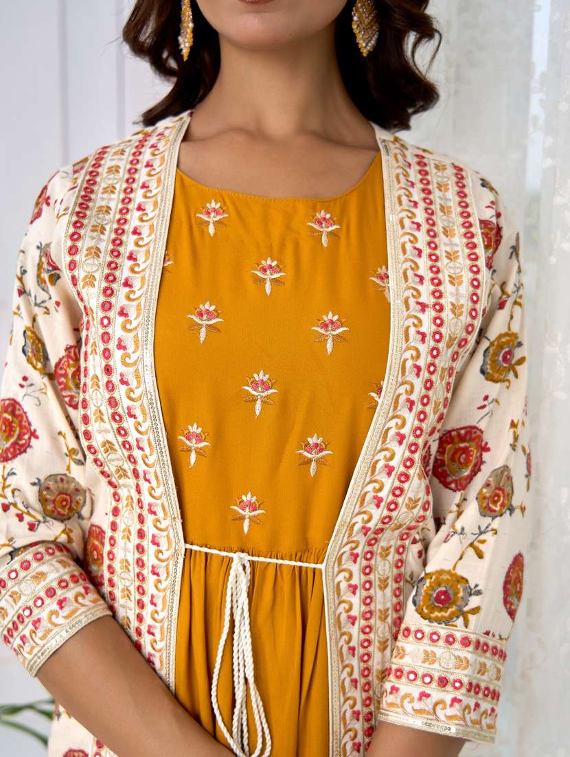 women floral printed kurta jacket set - 20449483 -  Standard Image - 3