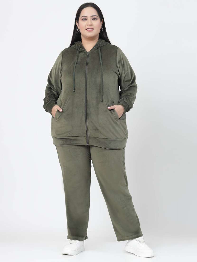 women solid long sleeve active wear sets