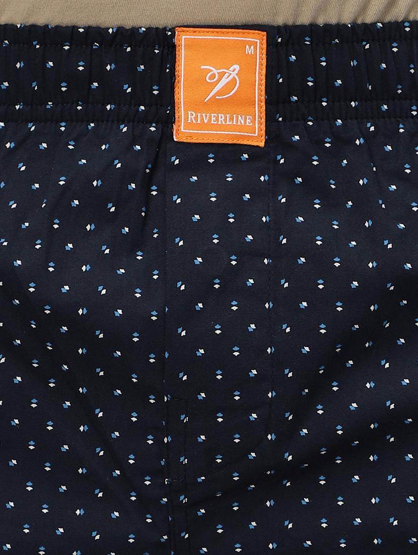 navy blue printed cotton boxer - 20450057 - Standard Image - 3