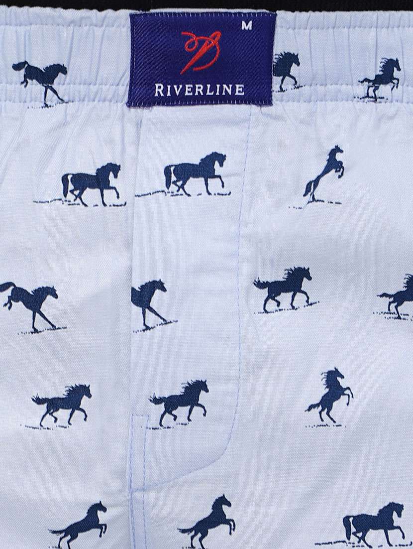 light blue quirky print cotton boxer - 20450064 - Standard Image - 3