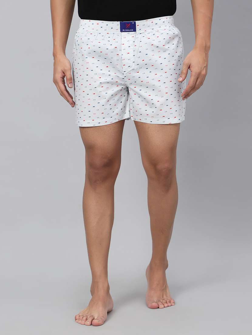 white quirky print cotton boxer - 20450071 - Zoom Image - 0