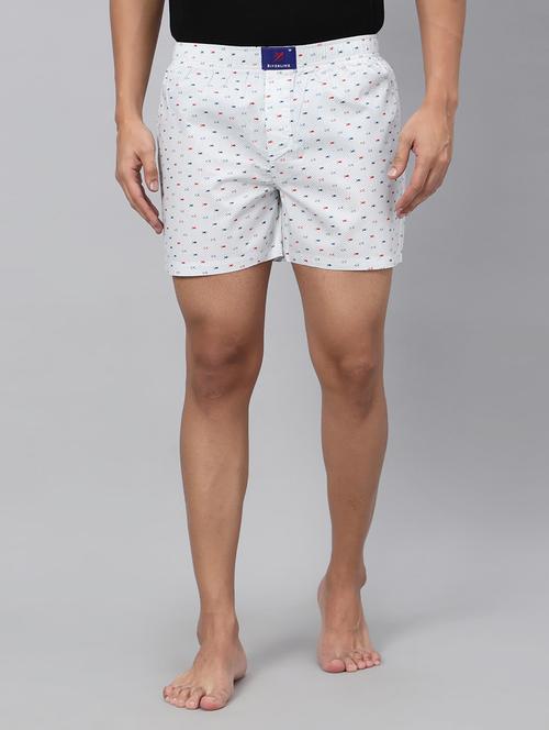 white quirky print cotton boxer - 20450072 - Standard Image - 0
