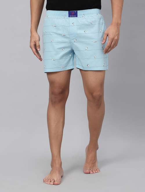 light blue quirky print cotton boxer - 20450073 -  Standard Image - 0