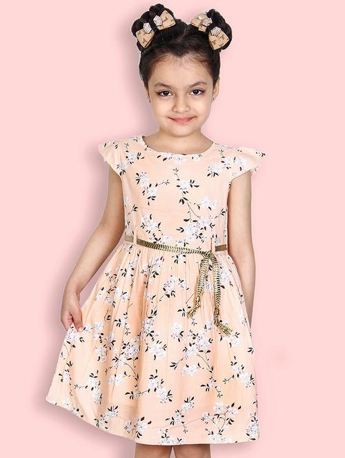 girls round neck cap sleeve frock - 20451343 -  Standard Image - 0