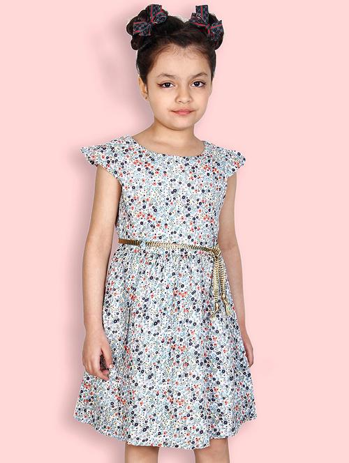 girls floral print round neck frock - 20451344 -  Standard Image - 0