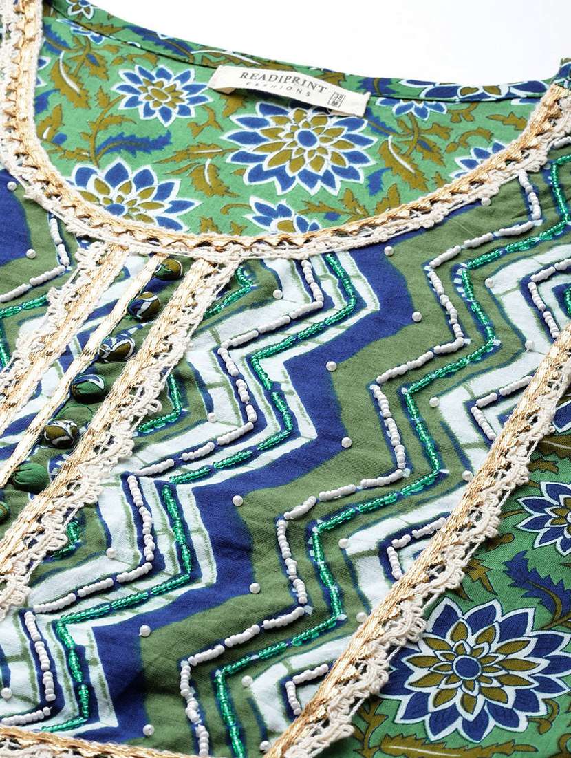 women three quarter sleeve anarkali kurta pant with dupatta set - 20451509 -  Standard Image - 5