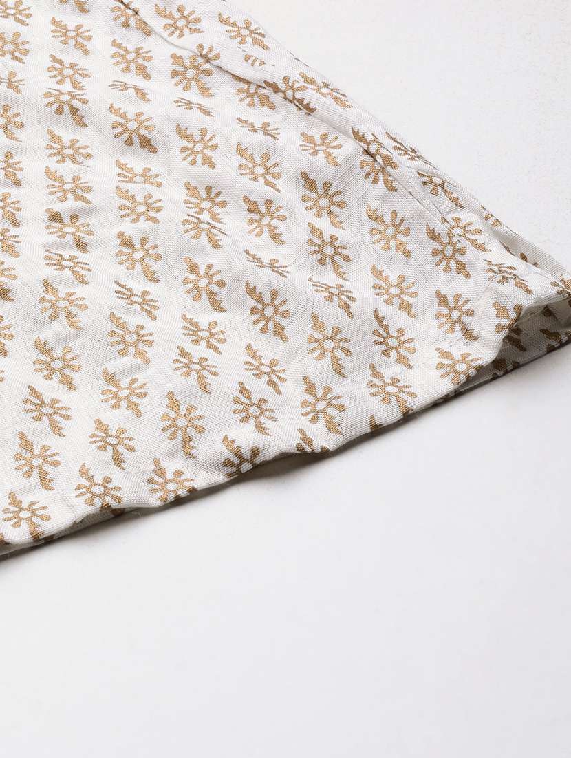 white printed flared palazzo - 20451540 -  Standard Image - 3