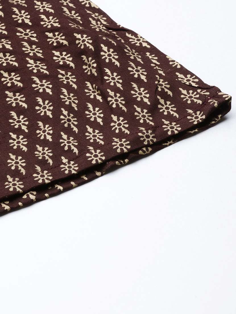 brown printed flared palazzo - 20451541 -  Standard Image - 3