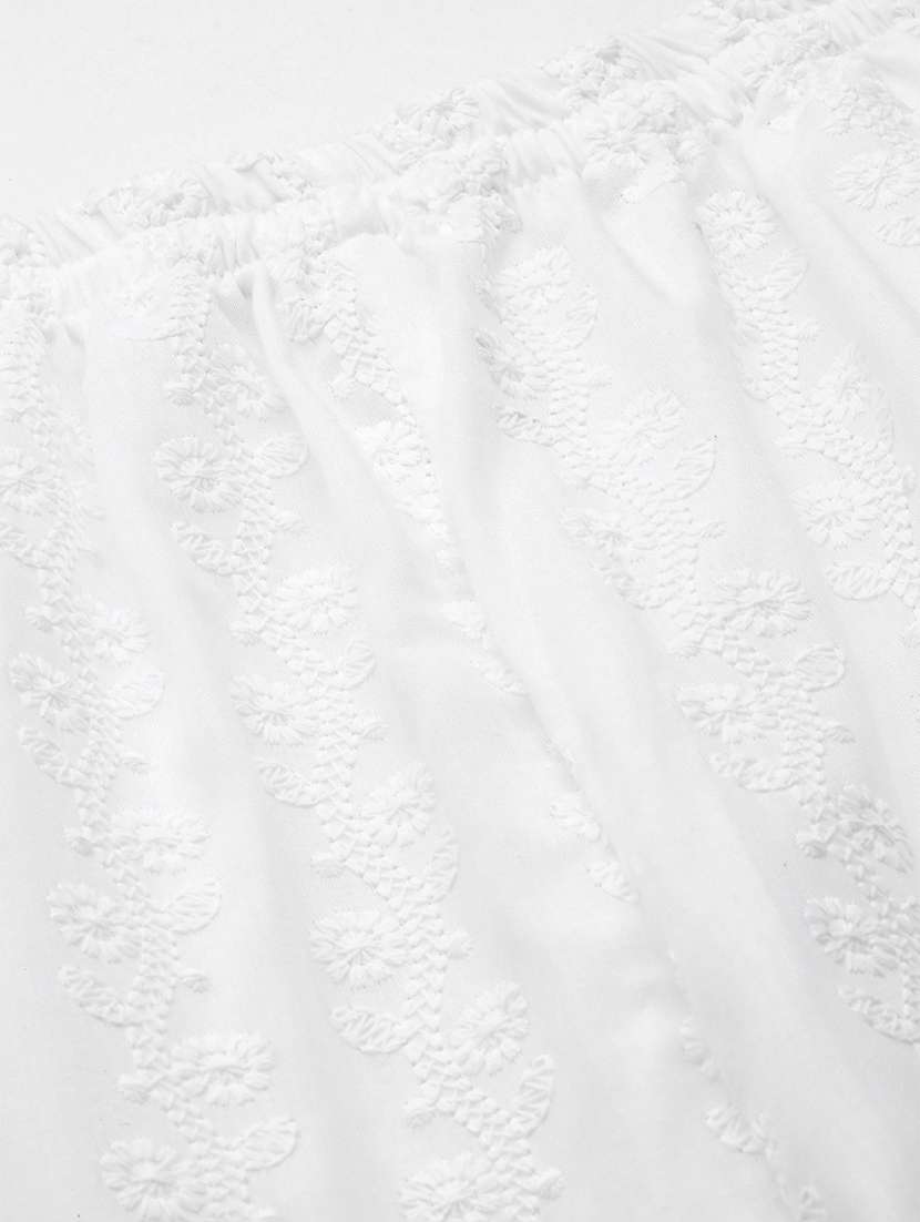 white solid with work straight palazzo - 20451547 -  Standard Image - 3