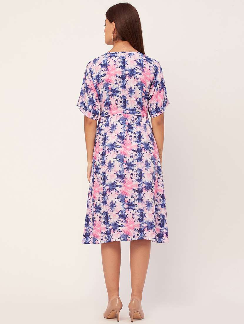 pink abstract printed a-line dress - 20451551 -  Standard Image - 3