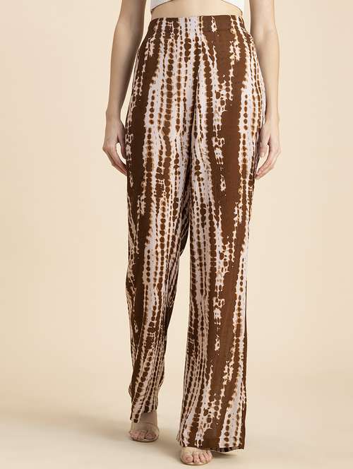 women shibrori print bootcut trouser