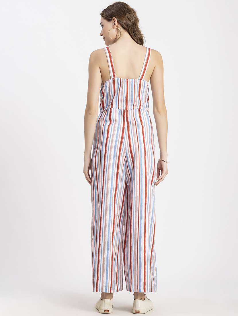 multi color stripes full leg jumpsuit - 20451562 - Standard Image - 3