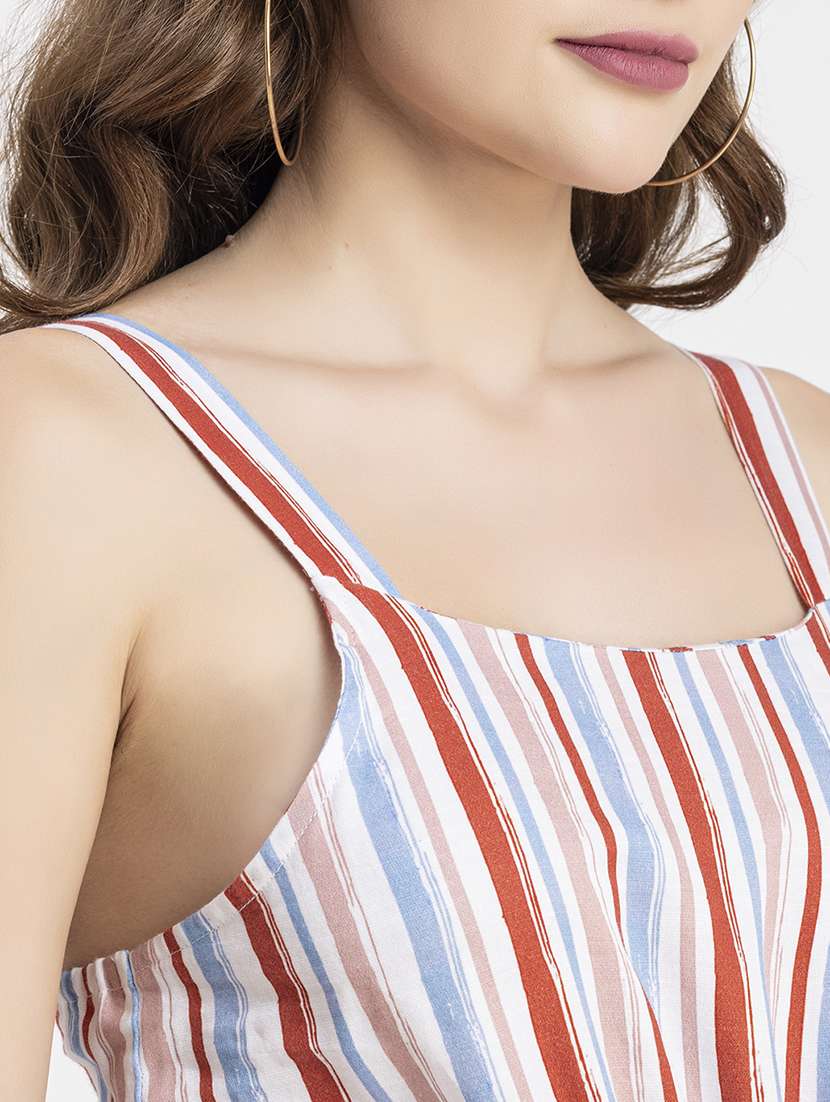 multi color stripes full leg jumpsuit - 20451562 - Standard Image - 5