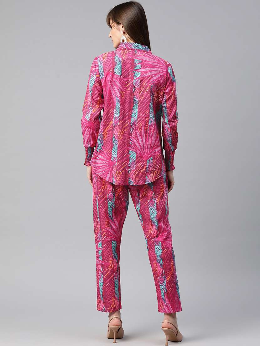 women pink shirt collar co-ord sets - 20451570 -  Standard Image - 3