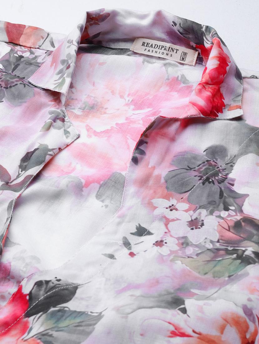 women multi color floral print shirt collar co-ord sets - 20451581 - Standard Image - 5