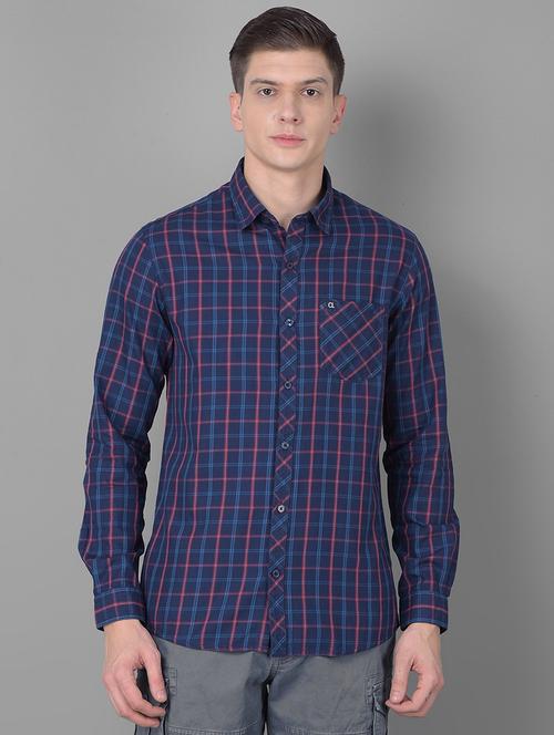 slim fit cotton checked casual shirt - 20455006 -  Standard Image - 0