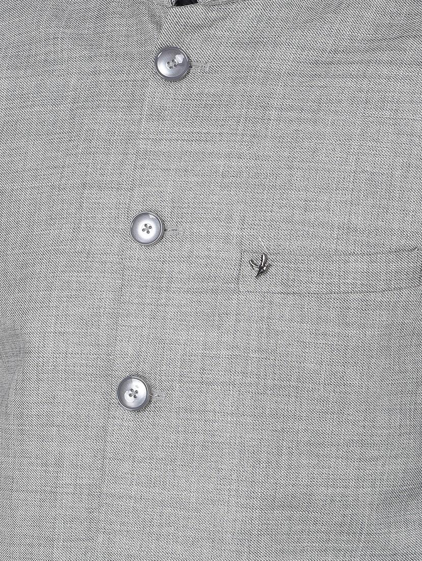 men grey linen classic waist coat - 20455029 - Standard Image - 5