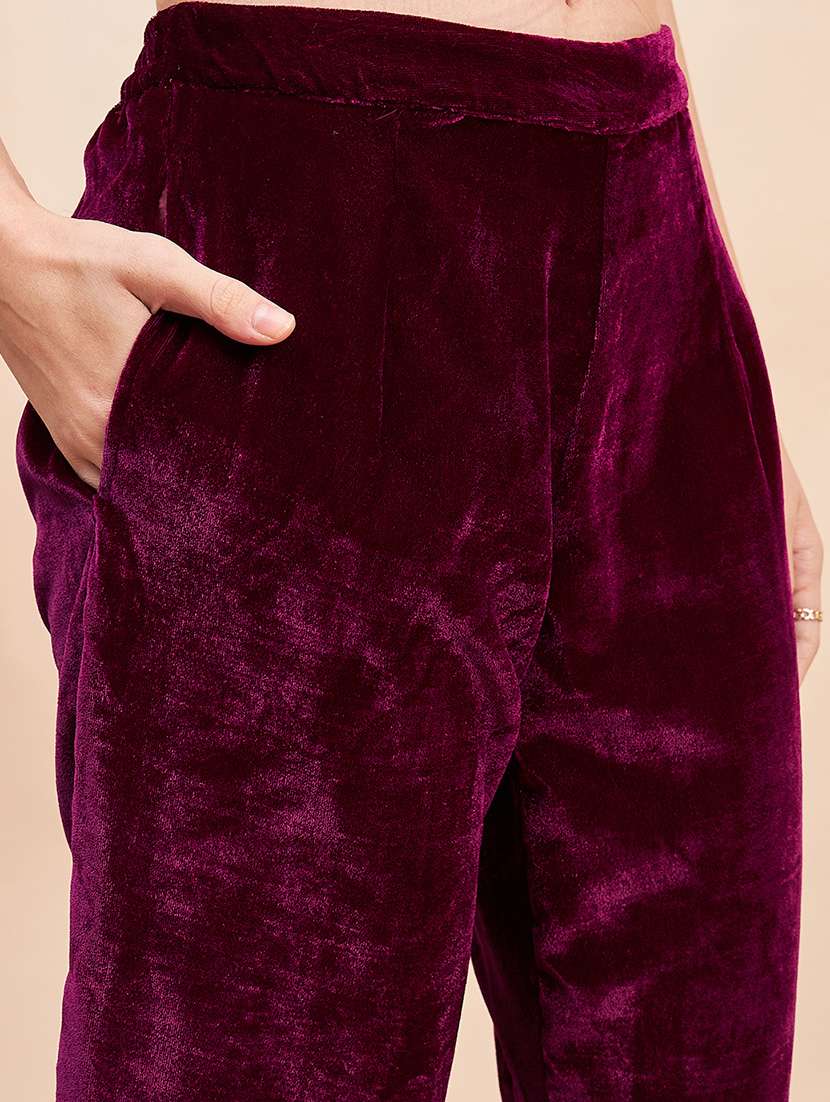 burgundy gota work kurta dupatta set - 20455152 -  Standard Image - 3