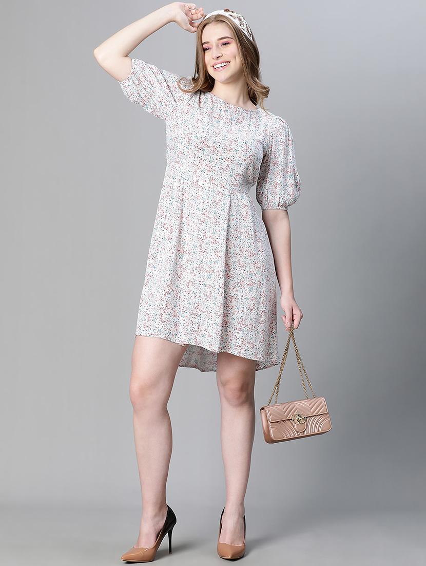 white floral print high low dress - 20458059 - Standard Image - 3