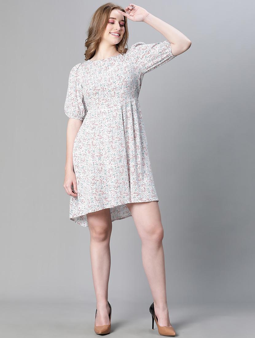 white floral print high low dress - 20458059 - Standard Image - 5
