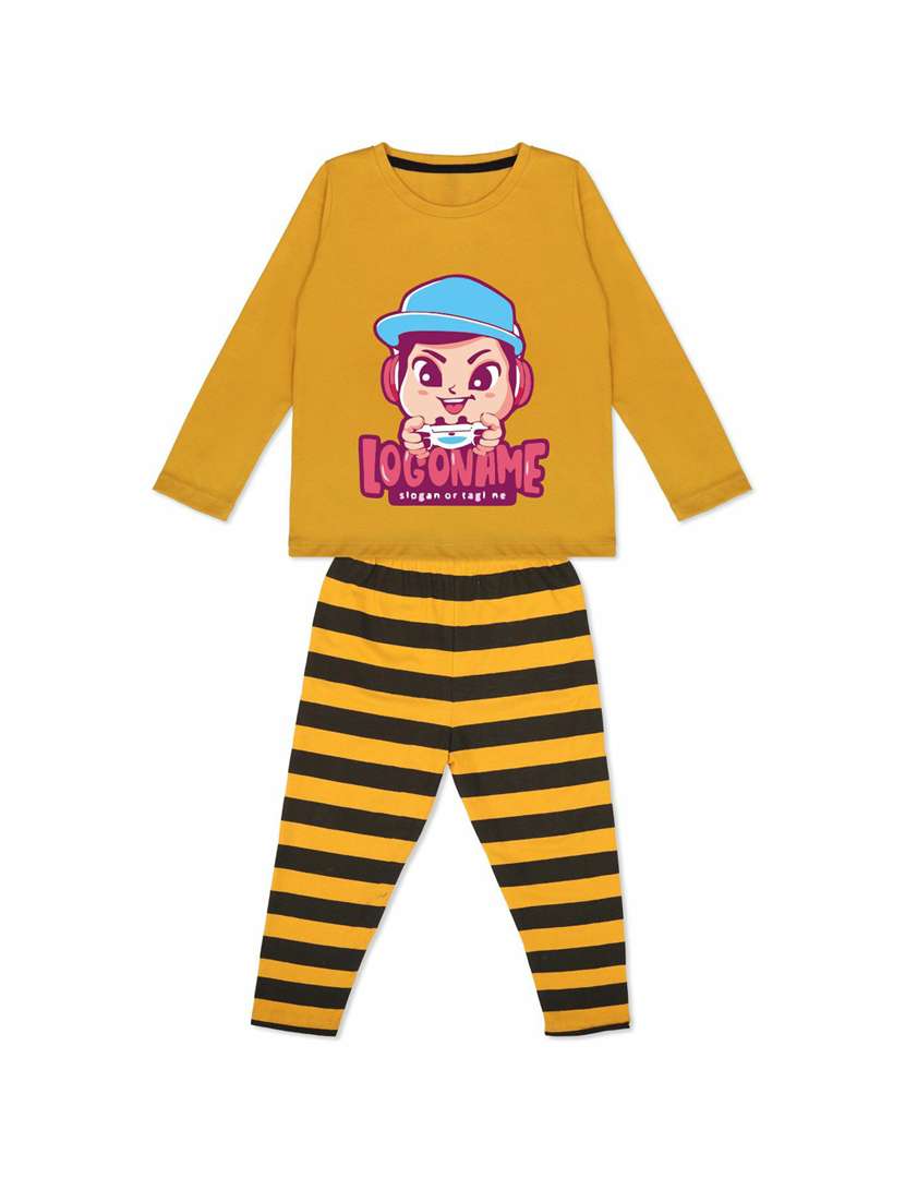 boys graphic print pyjama nightwear set