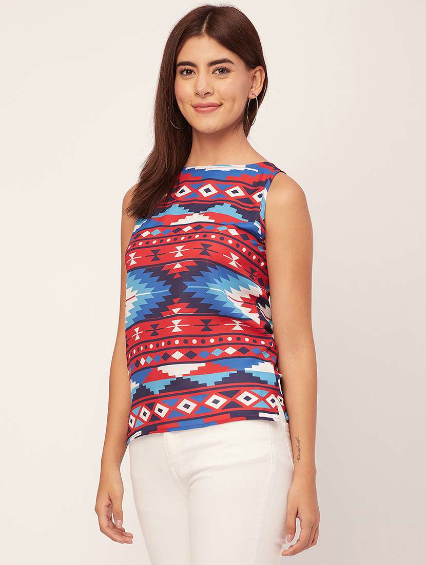 women's multi colored printed regular top - 20458136 -  Standard Image - 3