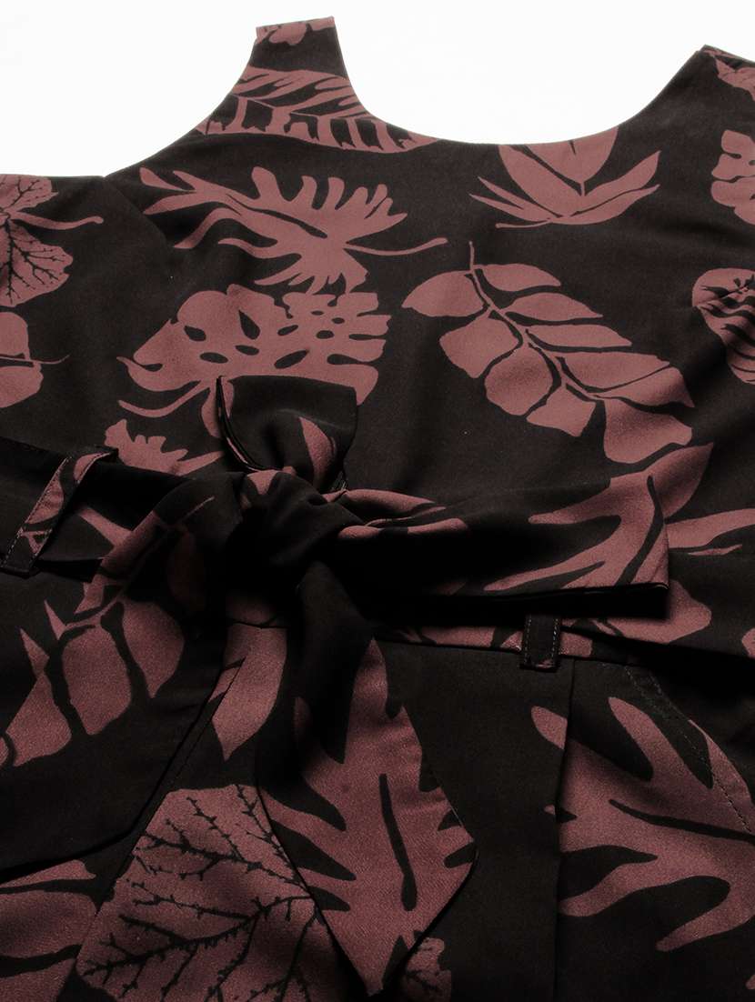 black tropical print full leg jumpsuit - 20458253 -  Standard Image - 5