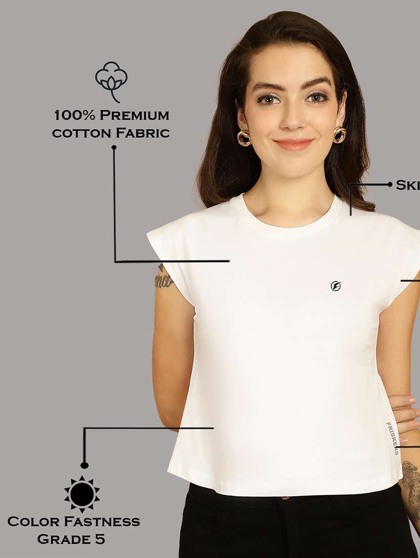 women's plain round neck t-shirt - 20458336 -  Standard Image - 5