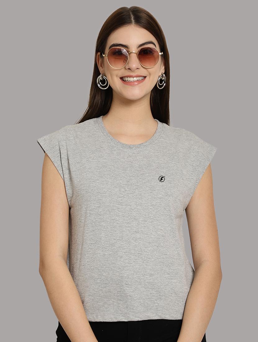 women's plain round neck t-shirt - 20458338 - Standard Image - 3