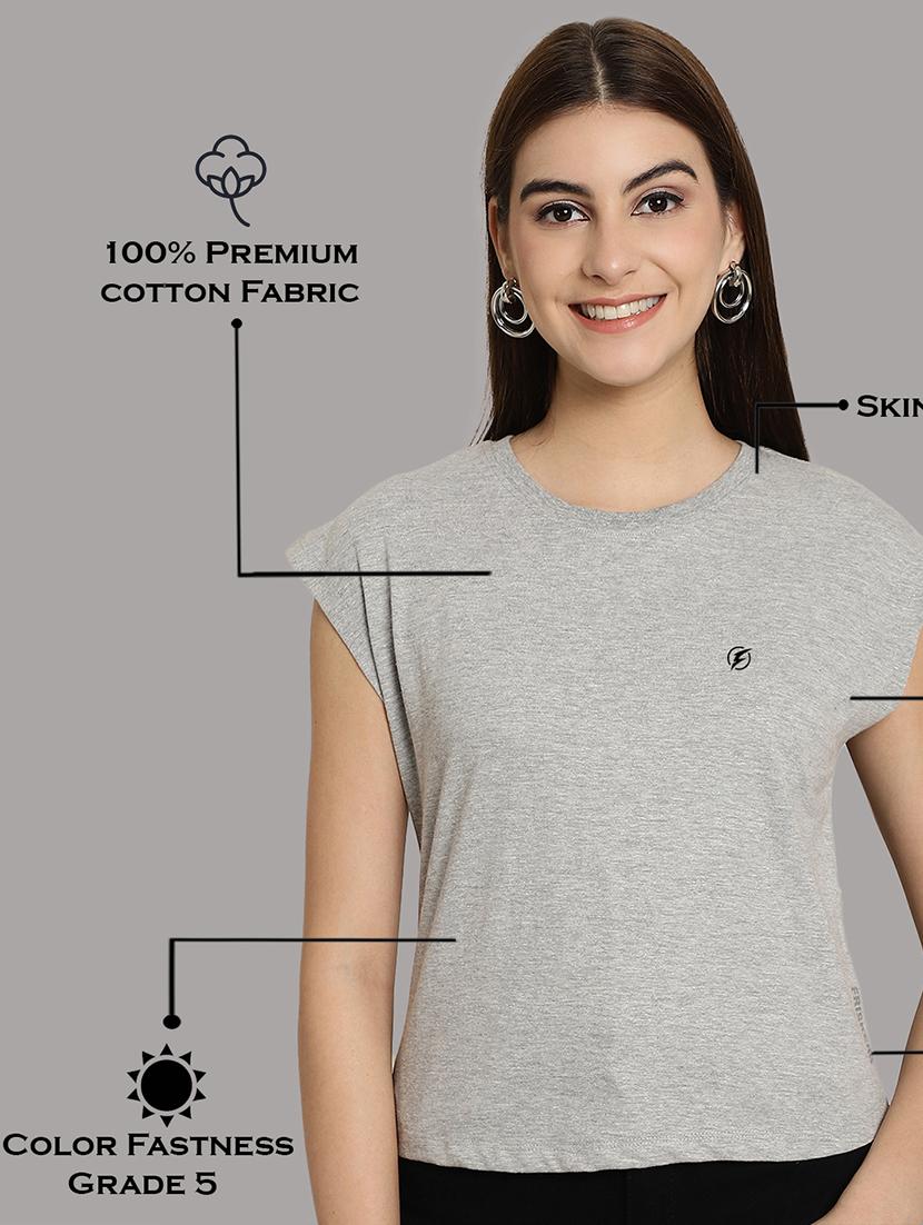 women's plain round neck t-shirt - 20458338 - Standard Image - 5