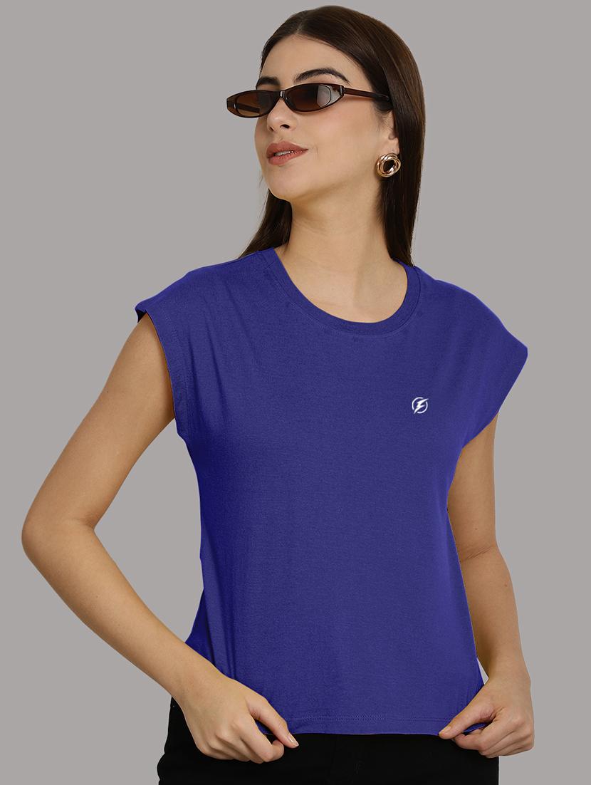 women's plain round neck t-shirt - 20458339 - Standard Image - 3