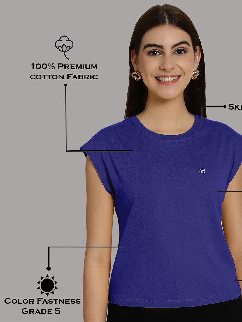 women's plain round neck t-shirt - 20458339 - Standard Image - 5