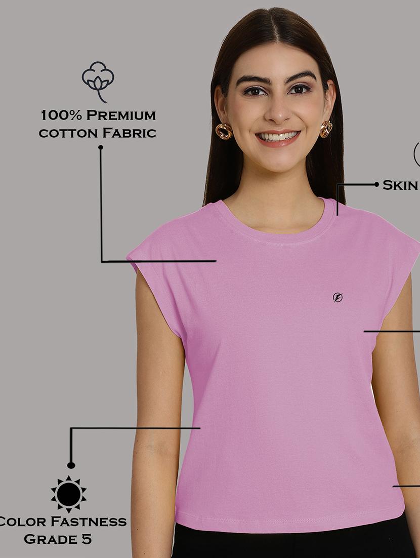 women's plain round neck t-shirt - 20458343 - Standard Image - 5