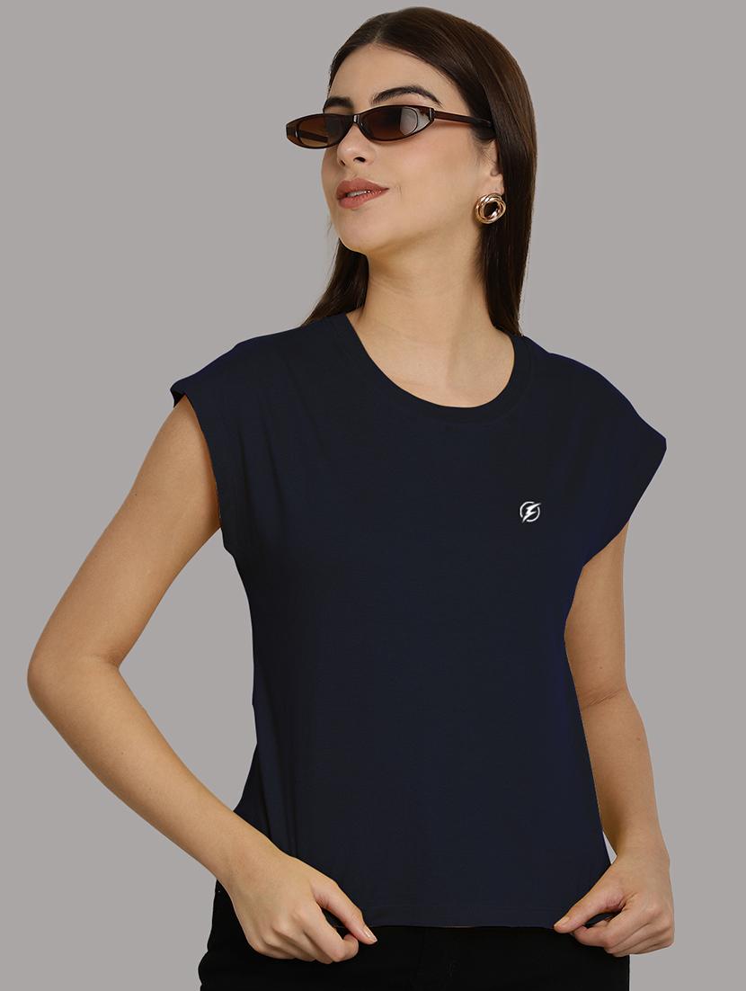 women's plain round neck t-shirt - 20458344 - Standard Image - 3