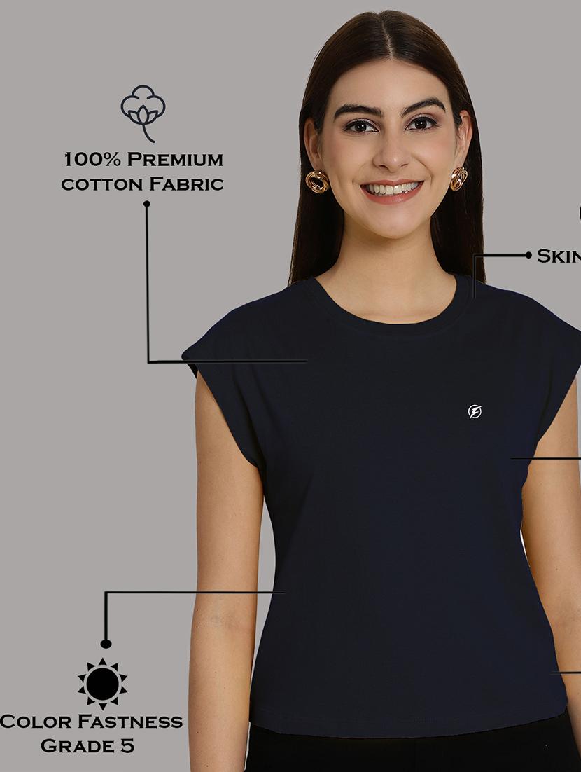 women's plain round neck t-shirt - 20458344 - Standard Image - 5