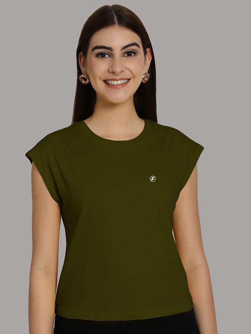 women's plain round neck t-shirt - 20458349 - Zoom Image - 0