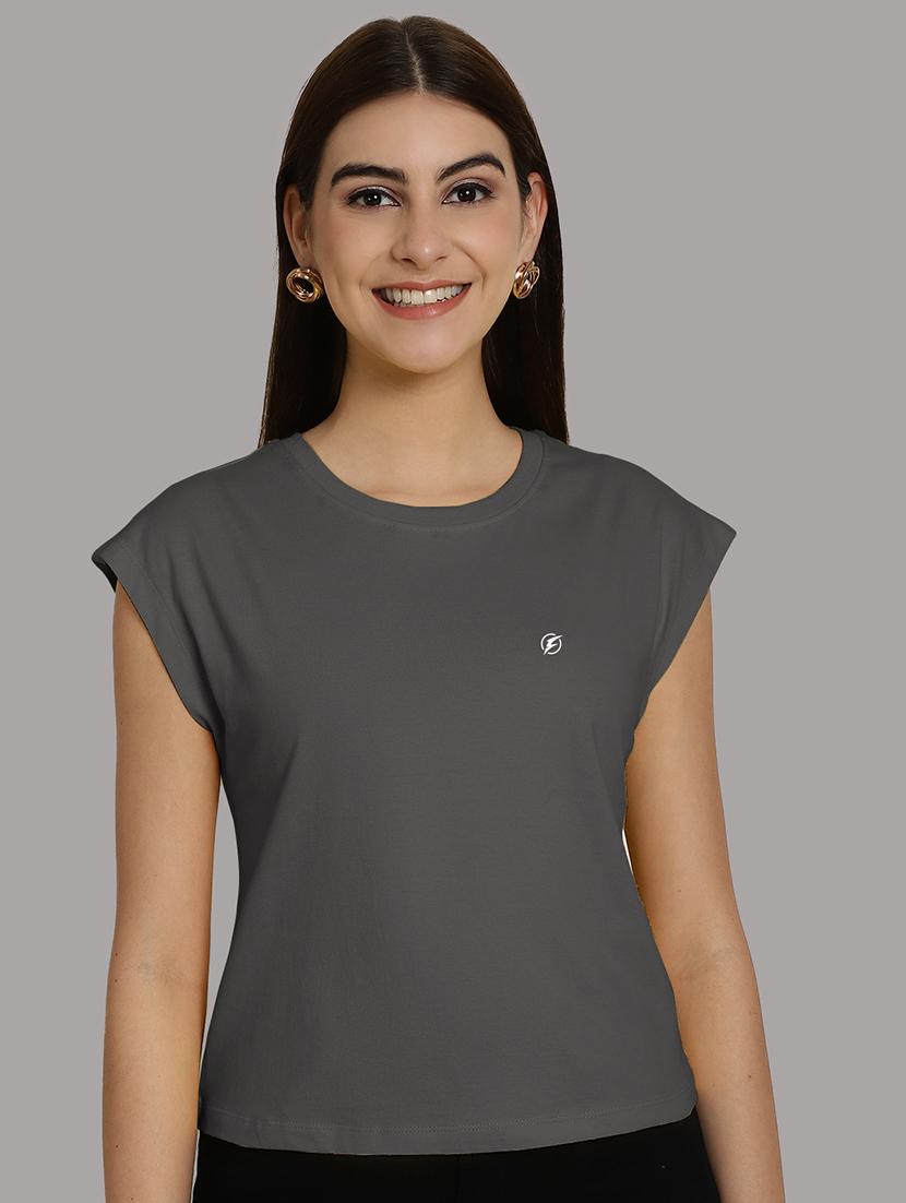 women's plain round neck t-shirt - 20458350 - Zoom Image - 0