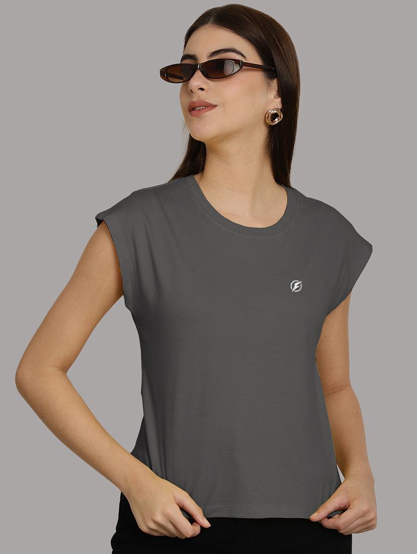 women's plain round neck t-shirt - 20458350 - Standard Image - 3