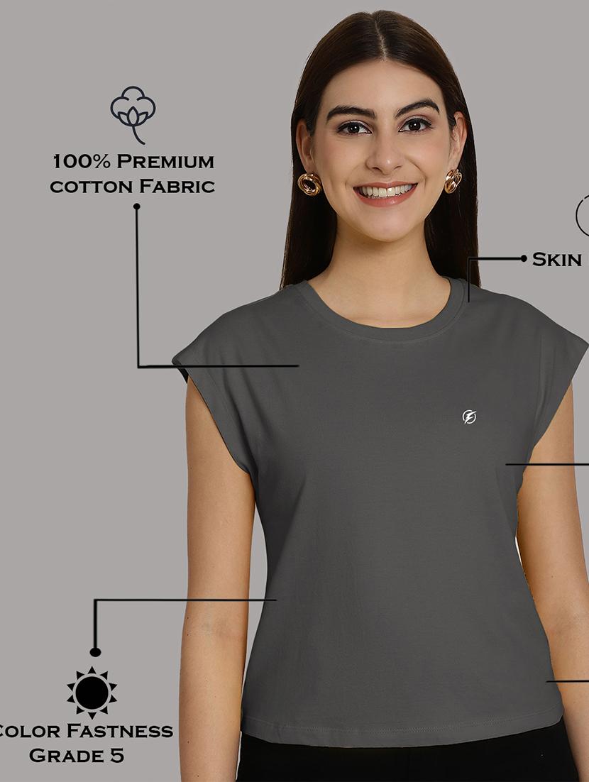 women's plain round neck t-shirt - 20458350 - Standard Image - 5