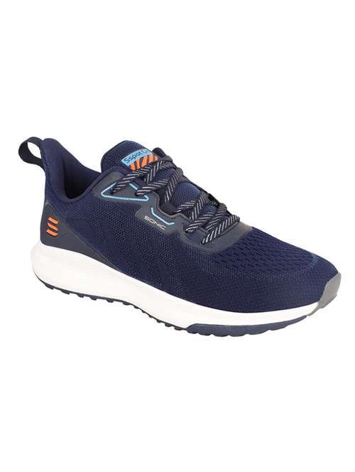 navy lace up sport shoes - 20458545 - Standard Image - 0