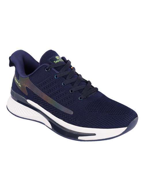 navy lace up sport shoes - 20458558 - Standard Image - 0