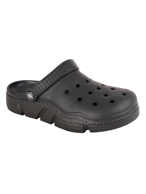 men solid black clog - 20458631 - Standard Image - 0